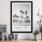 Santa Ana Usa Black And White Art Framed Art Prints Wall Art Decor, Framed Picture