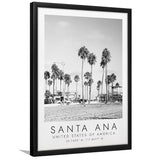 Santa Ana Usa Black And White Art Framed Art Prints Wall Art Decor, Framed Picture
