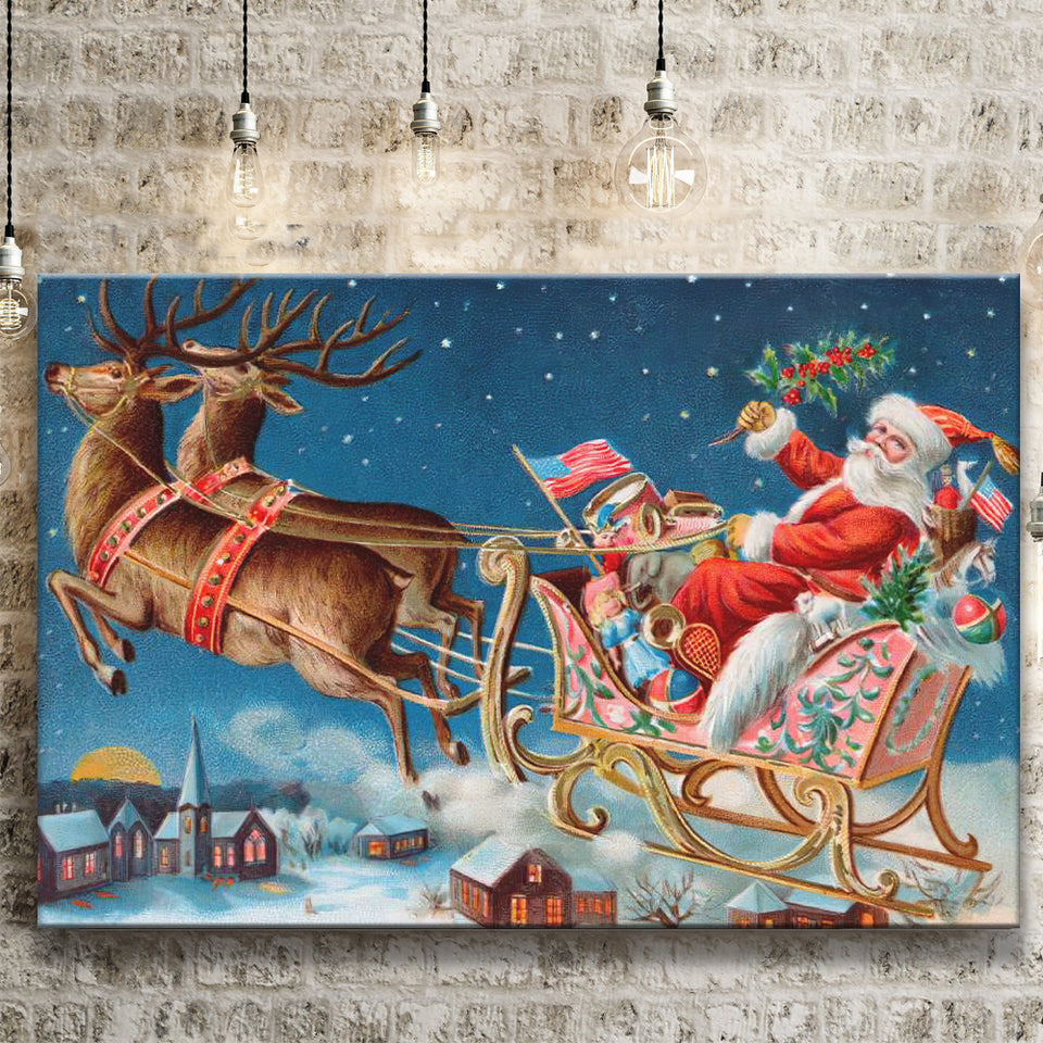 Santa Claus Merry Christmas Xmas Canvas Prints Wall Art - Painting Canvas, Home Wall Decor, For Sale, Canvas Gift