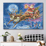 Santa Claus Painting Xmas Canvas Prints Wall Art - Painting Canvas, Home Wall Decor, For Sale, Canvas Gift