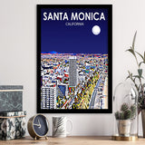 Santa Monica CA Art V1, City Art Print, Framed Art Print Wall Art Home Decor, Framed Picture