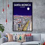 Santa Monica CA Art V1, City Art Print, Framed Art Print Wall Art Home Decor, Framed Picture