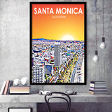 Santa Monica CA Art, City Art Print, Framed Art Print Wall Art Home Decor, Framed Picture