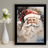 Santa Claus Portrait, Xmas Art Water Color Painting, Painting Art, Framed Art Prints Wall Decor