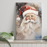 Santa Claus Portrait, Xmas Art Water Color Painting, Painting Art, Canvas Prints Wall Art Home Decor