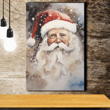 Santa Claus Portrait, Xmas Art Water Color Painting, Painting Art, Canvas Prints Wall Art Home Decor