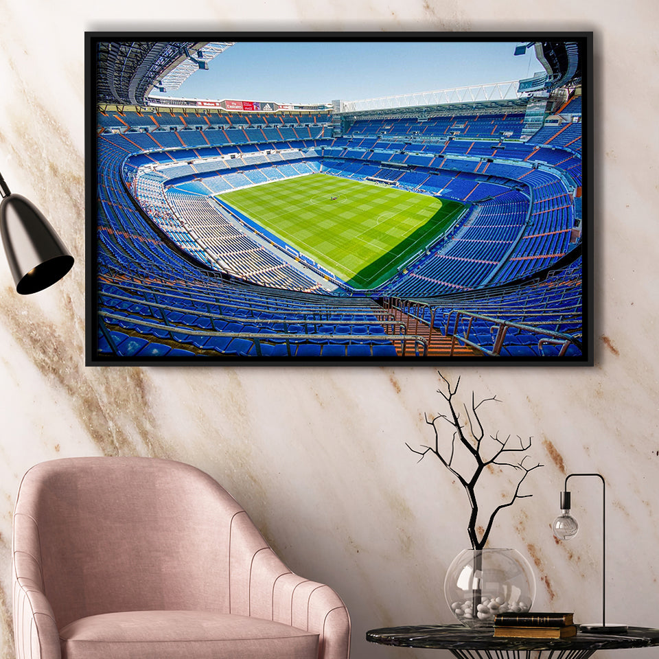 Santiago Bernabeu Stadium Framed Canvas Prints Wall Art Real Madrid,Sport Stadium Art Prints, Fan Gift