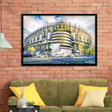 Santiago Bernabeu Stadium, Stadium Canvas, Sport Art, Gift for him, Framed Art Prints Wall Art Decor, Framed Picture