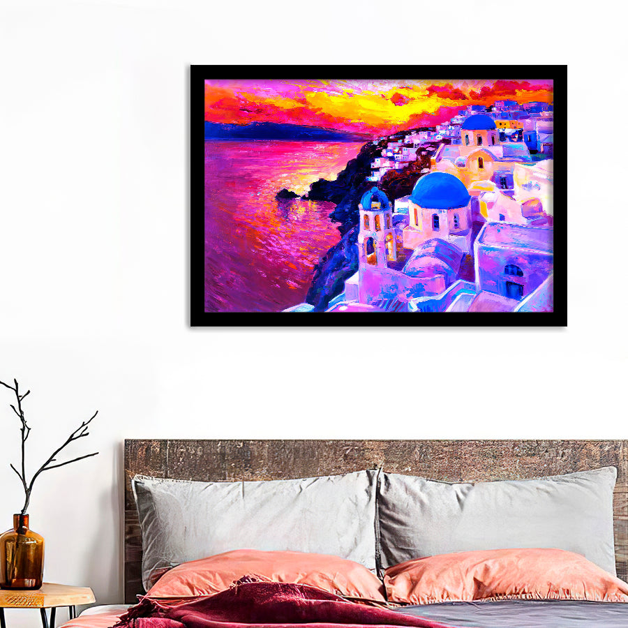 Santorini Seascape Framed Wall Art - Framed Prints, Art Prints, Print for Sale, Painting Prints
