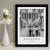 Sapporo Japan Black And White Art Framed Art Prints Wall Art Decor, Framed Picture