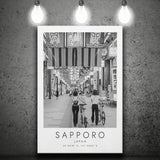 Sapporo Japan Black And White Art Canvas Prints Wall Art Home Decor