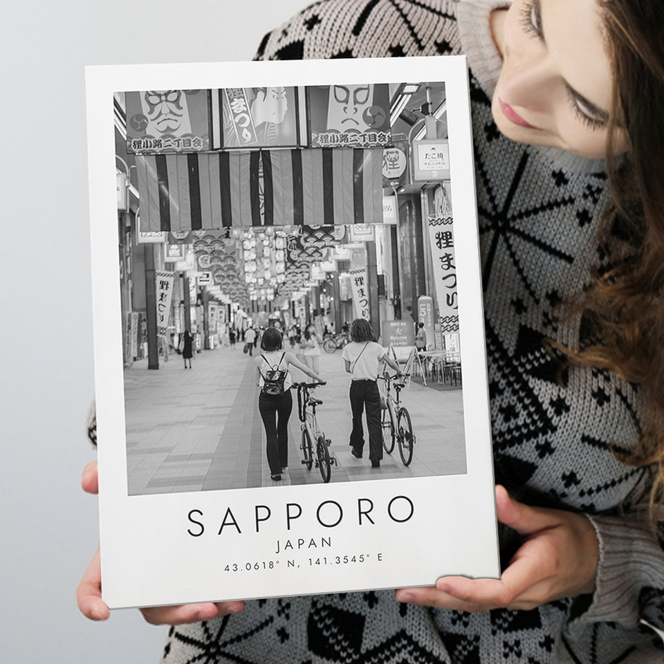 Sapporo Japan Black And White Art Canvas Prints Wall Art Home Decor
