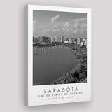 Sarasota Usa Black And White Art Canvas Prints Wall Art Home Decor