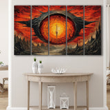 Sauron'S Eye Wall Art, Evil Eye Painting Art, 5 Panel B Canvas Prints Wall Art, Extra Large Canvas Decor