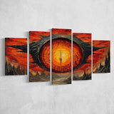 Sauron'S Eye Wall Art, Evil Eye Painting Art, 5 Panel Canvas Prints Wall Art,Mixed Canvas, Large Canvas