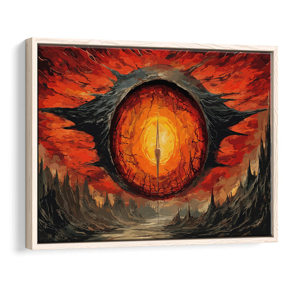 Sauron'S Eye Wall Art, Evil Eye Painting Art Framed Canvas Prints Wall Art, Floating Frame, Large Canvas Home Decor