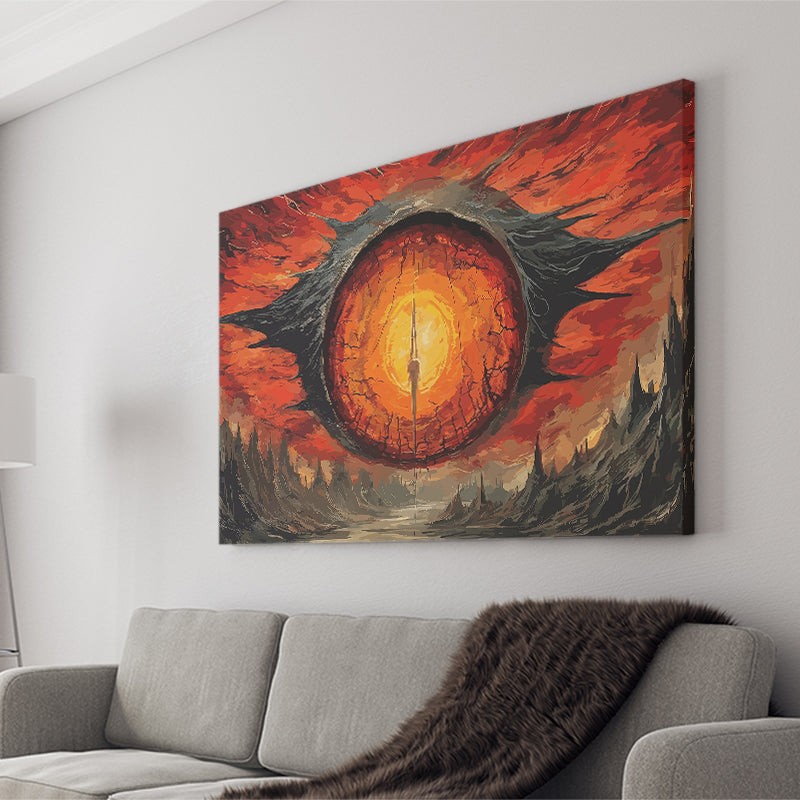 Sauron'S Eye Wall Art, Evil Eye Painting Art Canvas Prints Wall Art, Home Living Room Decor, Large Canvas