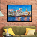 Savannah Georgia Usa Riverfront Skyline City Art Watercolor Framed Art Prints Wall Art Decor,Framed Picture