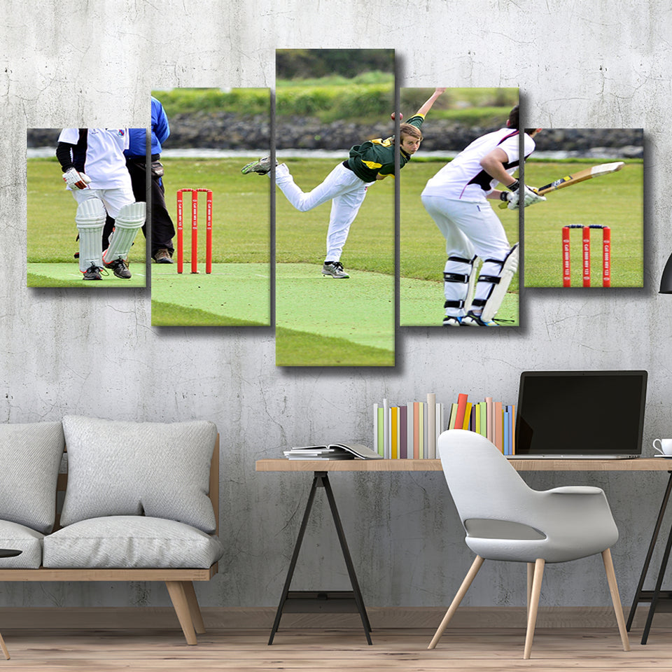School Runs Cricket, Stadium Canvas, Sport Art, Large Canvas, Multi Panels, Canvas Prints Wall Art Decor