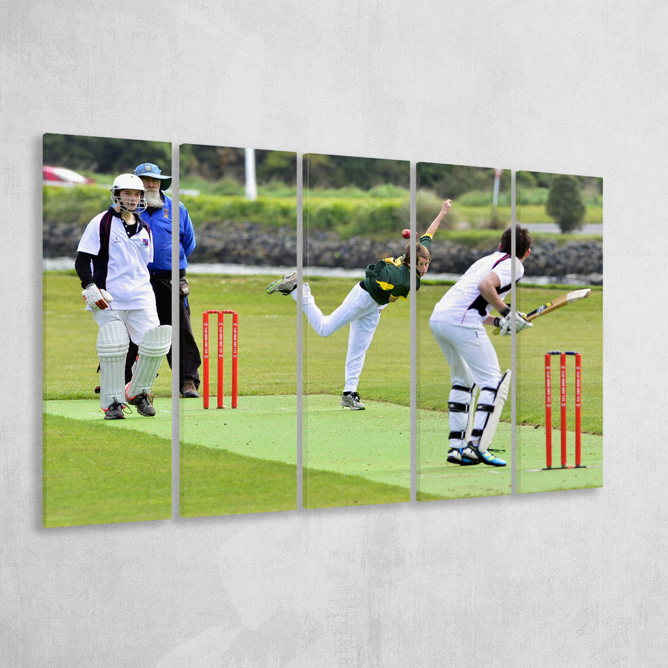 School Runs Cricket, Stadium Canvas, Sport Art, Gift for him, Multi Panels B, Canvas Prints Wall Art Decor