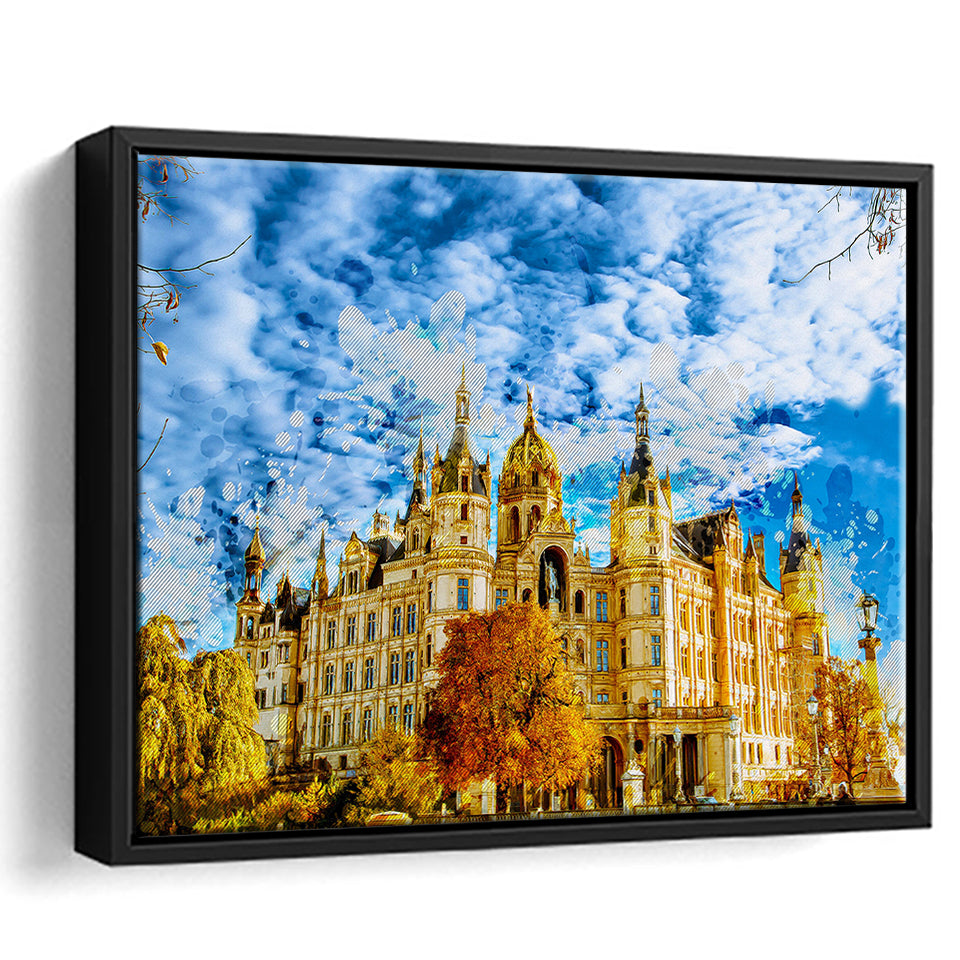 Schwerin Castle Painting Framed Canvas Prints Wall Art Decor - Painting Canvas, Framed Picture, Home Decor