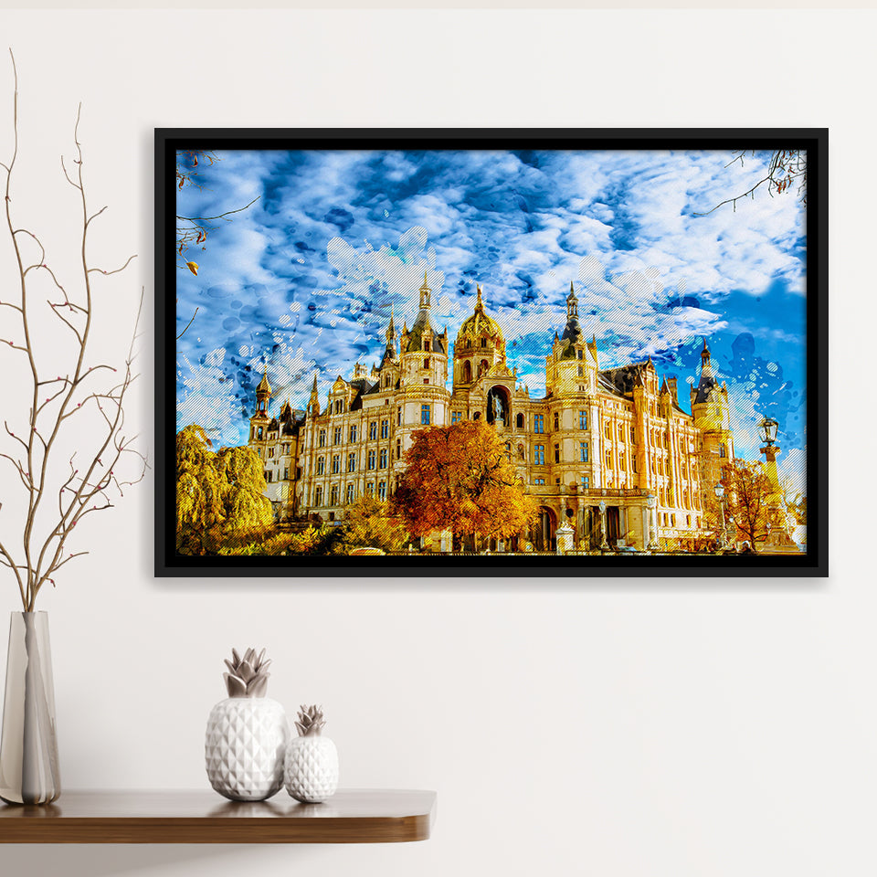 Schwerin Castle Painting Framed Canvas Prints Wall Art Decor - Painting Canvas, Framed Picture, Home Decor