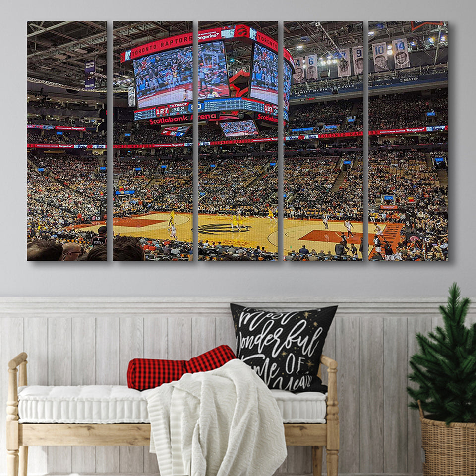 Scotiabank Arena Raptors, Stadium Canvas, Sport Art, Gift for him, Multi Panels B, Canvas Prints Wall Art Decor