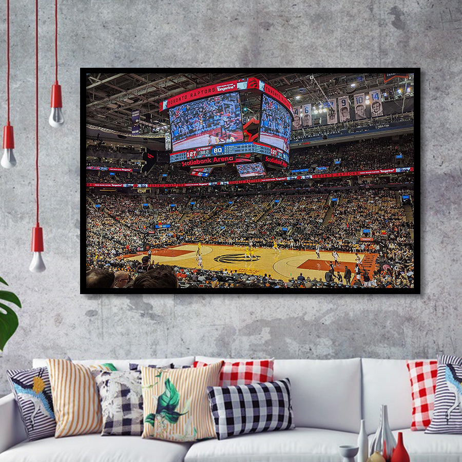 Scotiabank Arena Raptors, Stadium Canvas, Sport Art, Gift for him, Framed Art Prints Wall Art Decor, Framed Picture