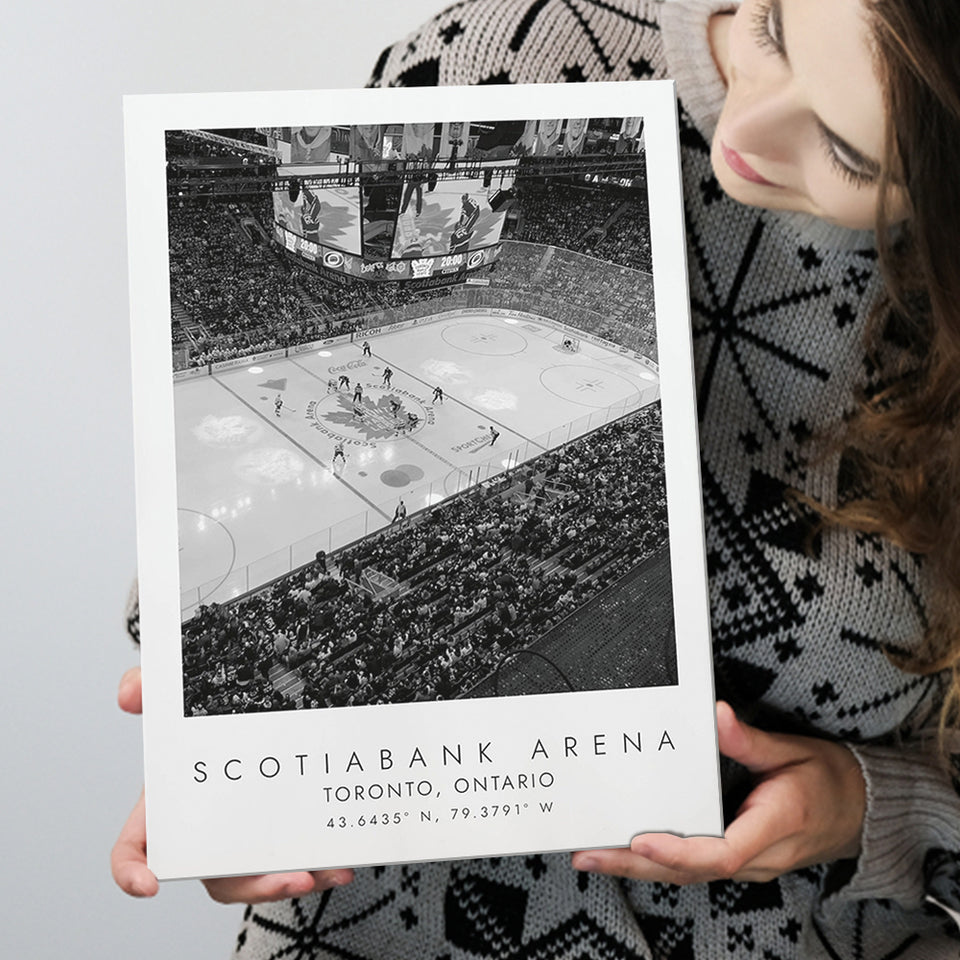 Scotiabank Arena Toronto Maple Leafs Ice Hockey Lovers Black And White Art Canvas Prints Wall Art Home Decor