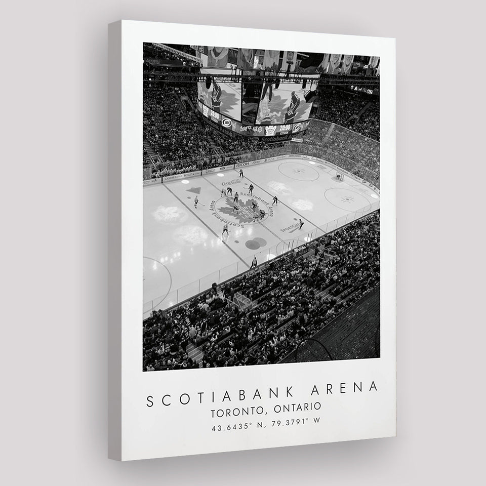 Scotiabank Arena Toronto Maple Leafs Ice Hockey Lovers Black And White Art Canvas Prints Wall Art Home Decor