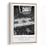 Scotiabank Arena Toronto Raptors Black And White Art Coordinates Framed Canvas Prints Wall Art Home Decor, Floating Frame