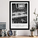 Scotiabank Arena Toronto Raptors Black And White Art Coordinates Print Framed Art Prints Wall Art Decor, Framed Picture
