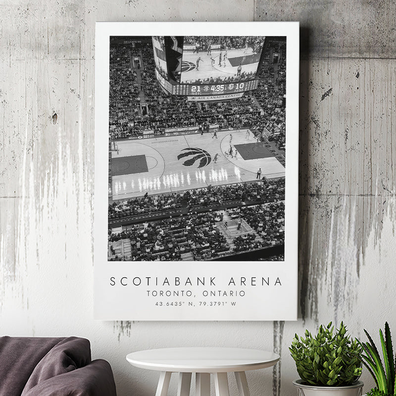 Scotiabank Arena Toronto Raptors Basketball Lovers Black And White Art Coordinates Print Canvas Prints Wall Art Home Decor