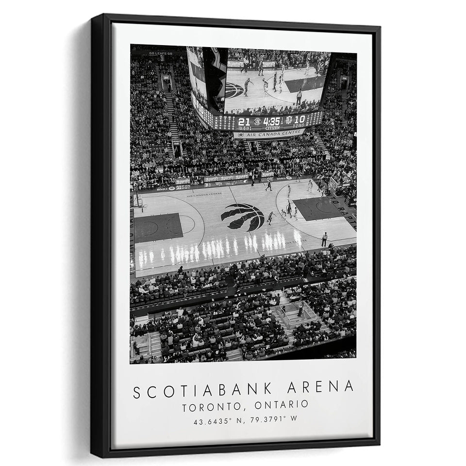 Scotiabank Arena Toronto Raptors Black And White Art Coordinates Frame ...