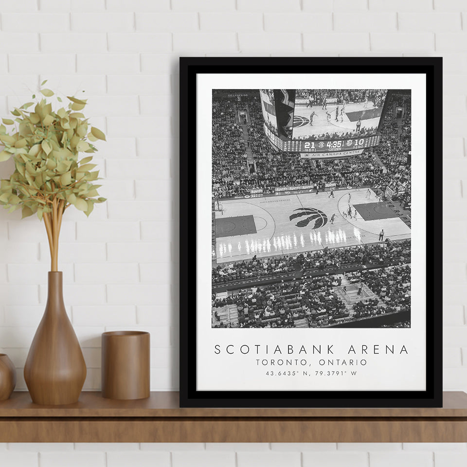 Scotiabank Arena Toronto Raptors Black And White Art Coordinates Frame ...