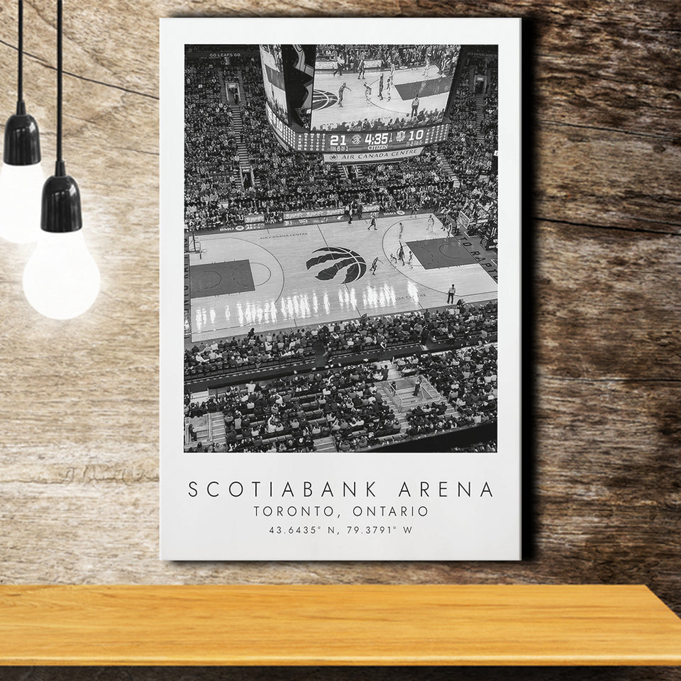 Scotiabank Arena Toronto Raptors Basketball Lovers Black And White Art Coordinates Print Canvas Prints Wall Art Home Decor