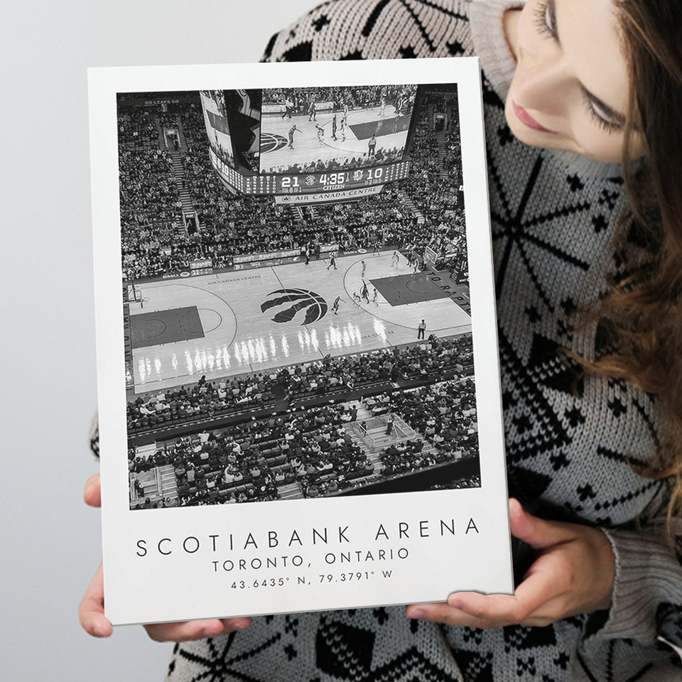 Scotiabank Arena Toronto Raptors Basketball Lovers Black And White Art Coordinates Print Canvas Prints Wall Art Home Decor
