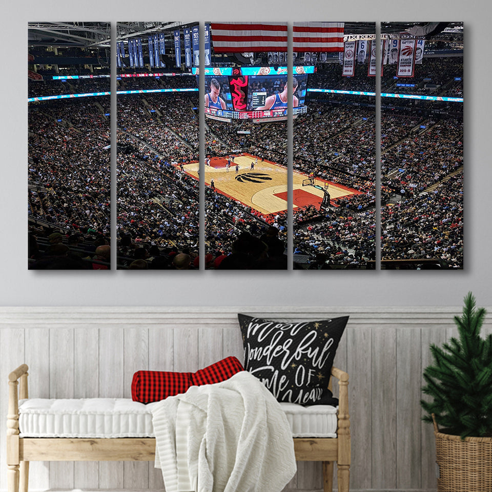 Scotiabank Arena Wall Art Toronto Raptors Stadium Canvas Prints Air,Multi Panels B,Sport Stadium Art Prints, Fan Gift