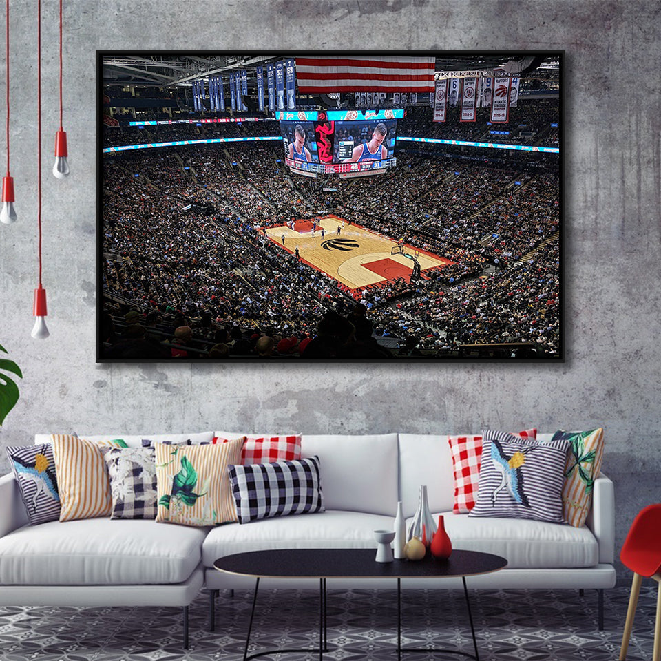 Scotiabank Arena Wall Art Toronto Raptors Stadium Framed Canvas Prints Air,Sport Stadium Art Prints, Fan Gift