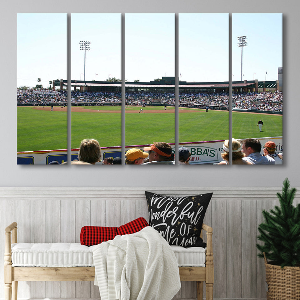 Scottsdale Scorpions Wall Art Scottsdale Stadium Canvas Prints Baseball,Multi Panels B,Sport Stadium Art Prints, Fan Gift