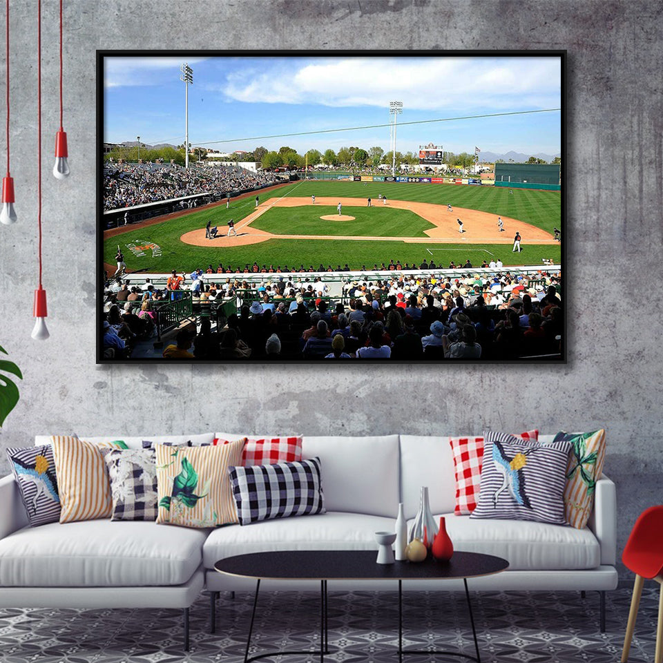 Scottsdale Stadium, Stadium Canvas, Sport Art, Gift for him, Framed Canvas Prints Wall Art Decor, Framed Picture