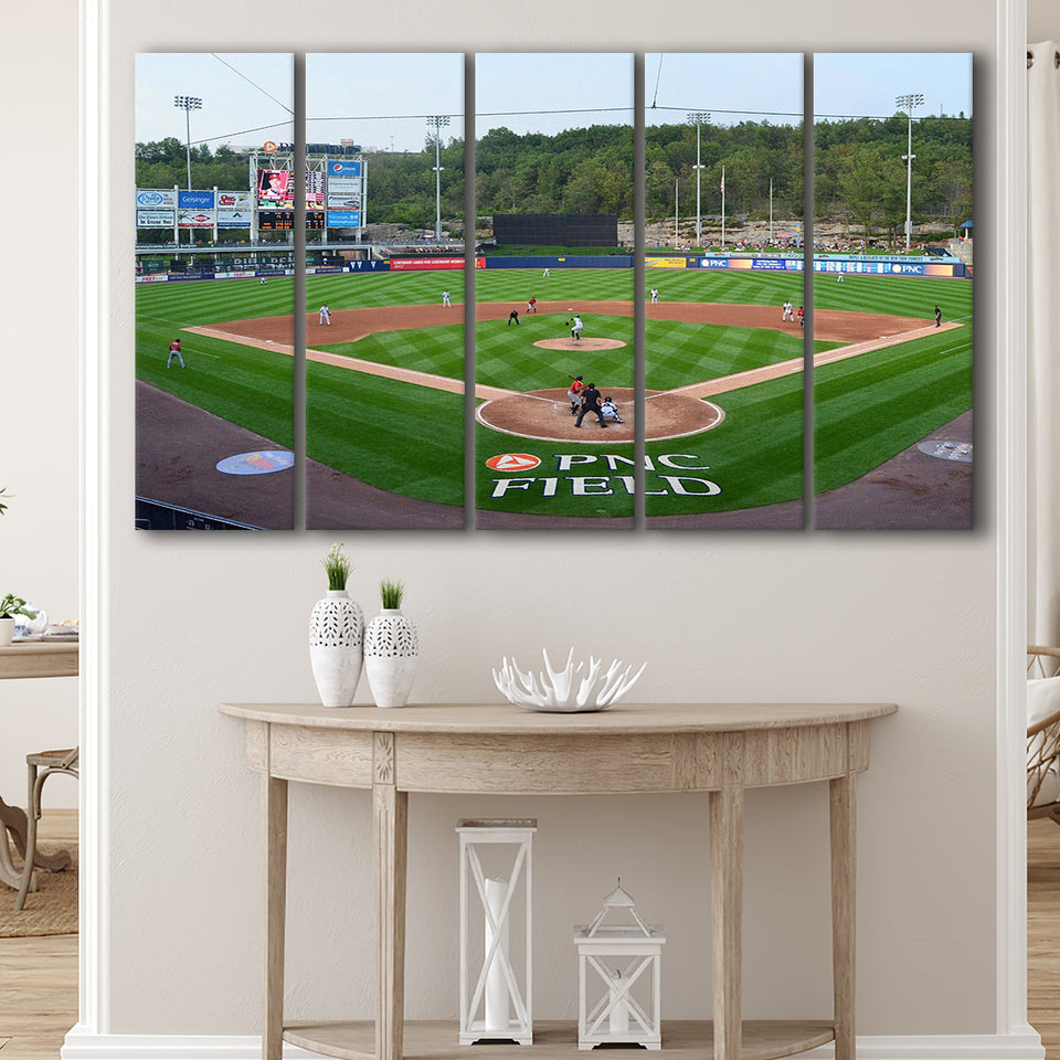 Scranton Wilkes Stadium Canvas Prints Barre RailRiders Wall Art PNC,Multi Panels B,Sport Stadium Art Prints, Fan Gift
