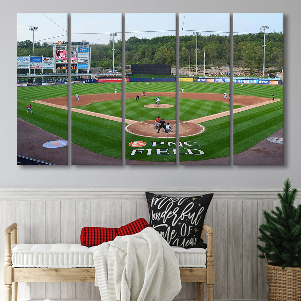 Scranton Wilkes Stadium Canvas Prints Barre RailRiders Wall Art PNC,Multi Panels B,Sport Stadium Art Prints, Fan Gift