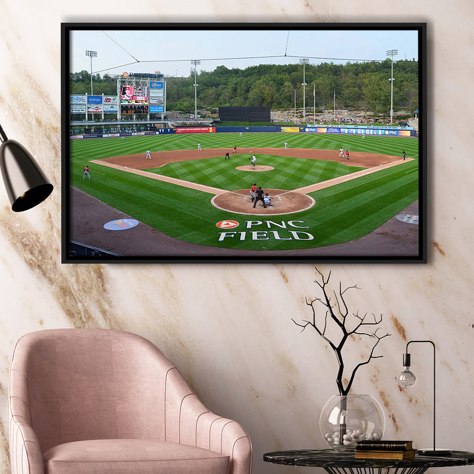 Scranton Wilkes Stadium Framed Canvas Prints Barre RailRiders Wall Art PNC,Sport Stadium Art Prints, Fan Gift