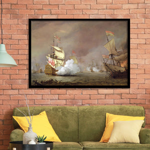 Sea Battle Of The Anglo Dutch Wars C 1700 Framed Art Prints Wall Decor - Painting Art, Framed Picture, Home Decor, For Sale
