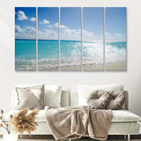 Sea Beach W Lovely White Sand 5 Pieces B Canvas Prints Wall Art - Painting Canvas, Multi Panels,5 Panel, Wall Decor