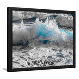 Sea Waves, Abstract Ocean Art Framed Art Prints Wall Art Decor,Black Frame, Ready to hang