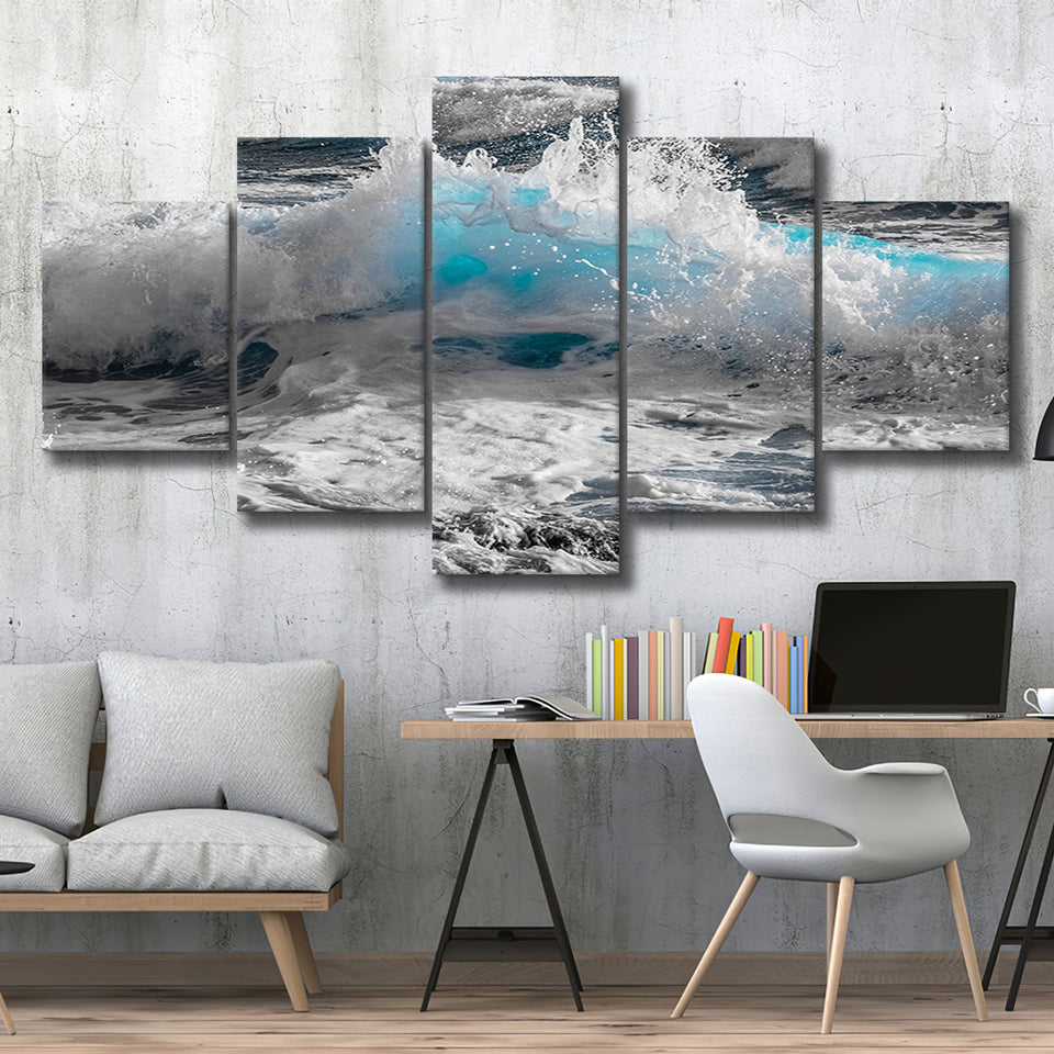 Sea Waves, Abstract Ocean Canvas Art Multi Panels,Canvas Prints Wall Art Home Decor
