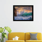 Sea Ocean Storm Element Water Foam Rock Clouds Sunset Framed Art Prints - Framed Prints, Prints For Sale, Painting Prints