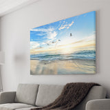 Seagulls On Beach Canvas Prints Wall Art - Painting Canvas, Art Prints, Wall Decor, Home Decor, Prints for Sale
